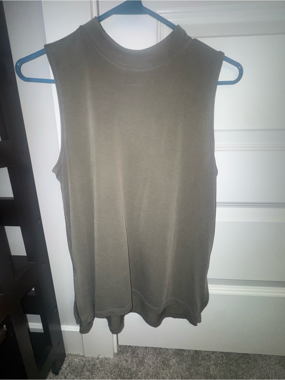 Banana Republic Olive Sleeveless Mock Neck Tank